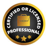 Certified or licensed professional badge